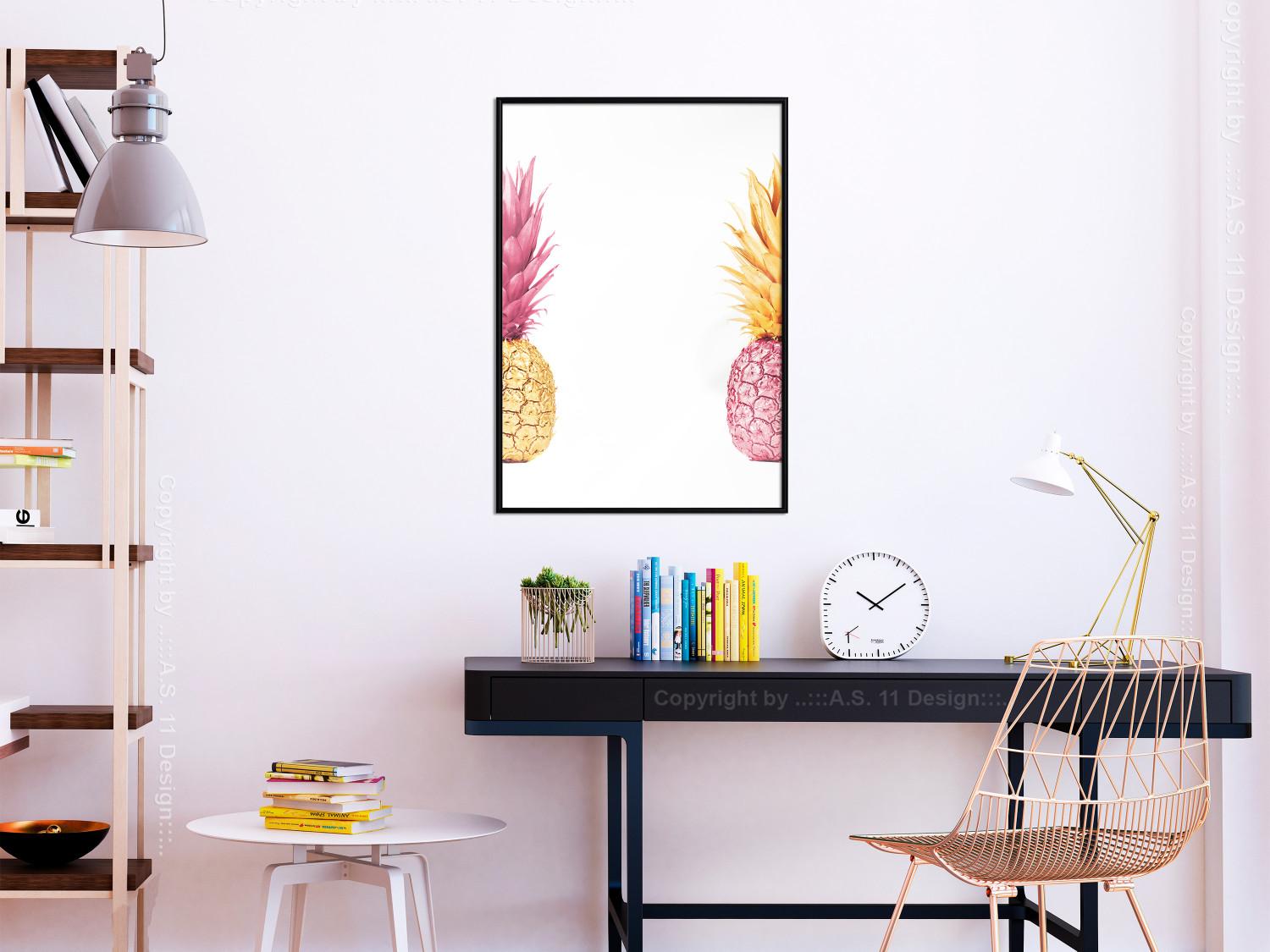 Gallery wall Contrasts - composition with colorful tropical fruits and white background