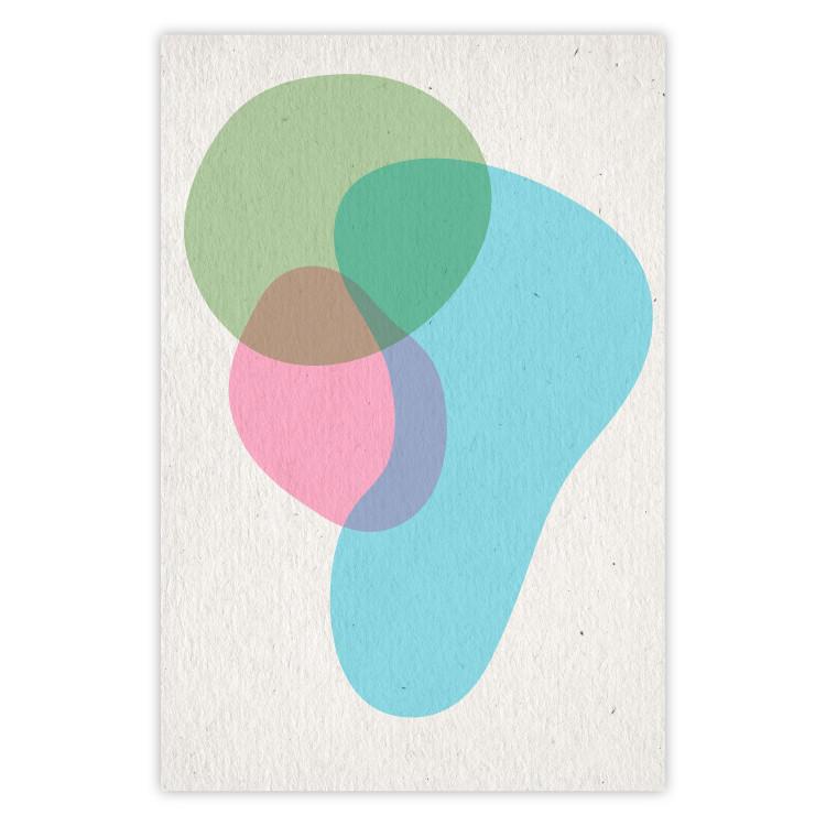 Colorful Blots - abstraction with colorful irregular shapes on beige