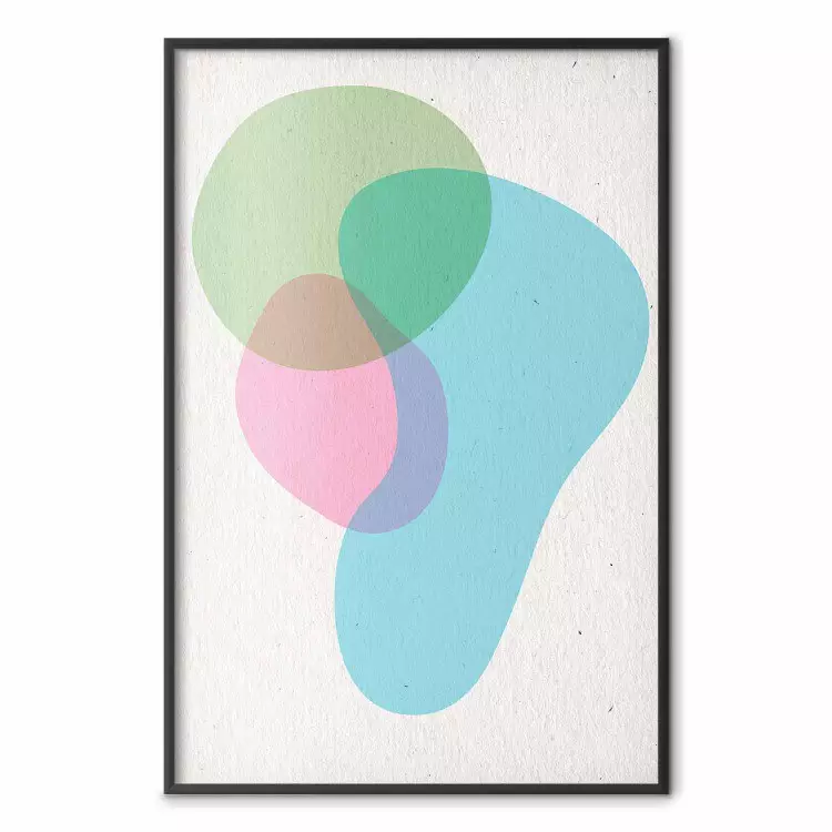 Colorful Blots - abstraction with colorful irregular shapes on beige