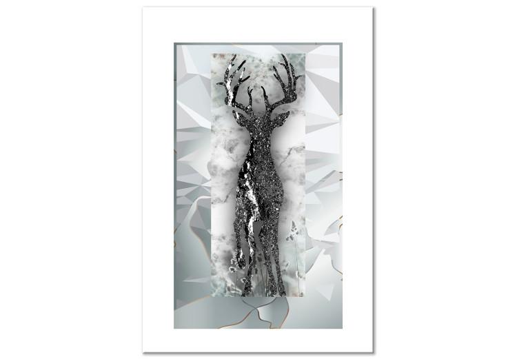 Canvas Print Deer in Glamour Light (1-part) - Blend of White and Gray