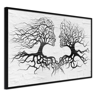 Kiss of the Wind - black and white romantic abstraction with trees