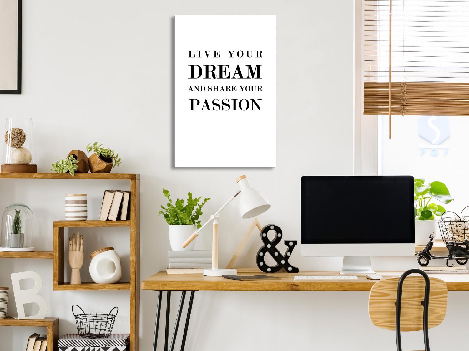 Canvas Dreams and Passion (1-part) - Motivational Black and White Text