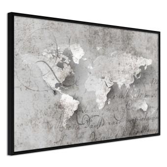 World of Poetry - abstract world map with vintage-style text