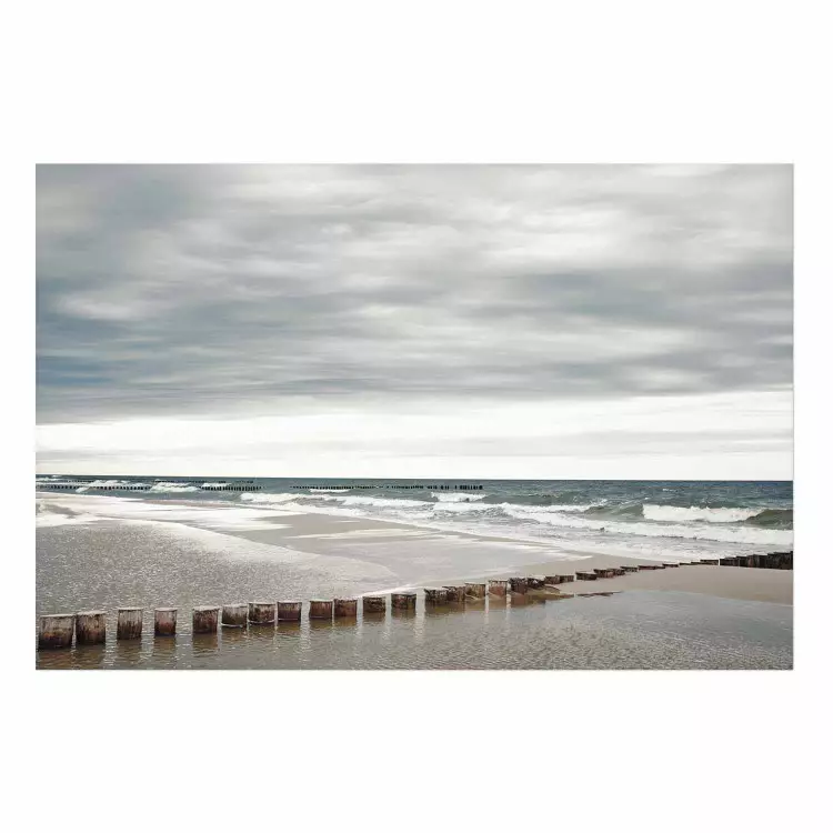 Baltic Sea - Scandinavian beach landscape with turbulent waves
