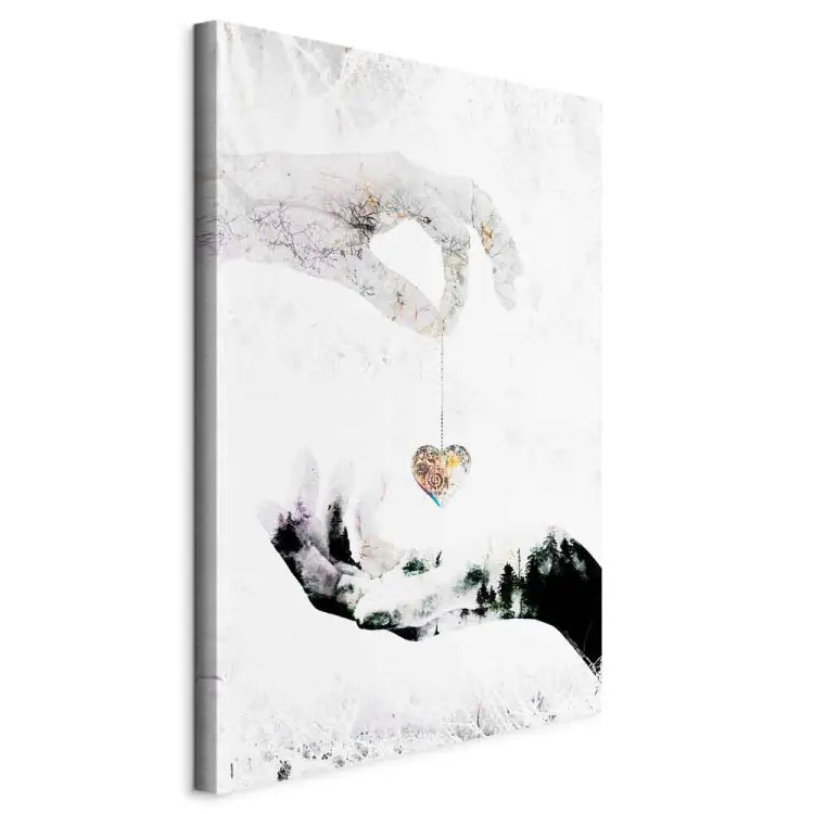 Gift of Love - Heart on Hand as Romantic Background