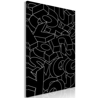 Canvas Typography - monochrome alphabet with 3D effect in black