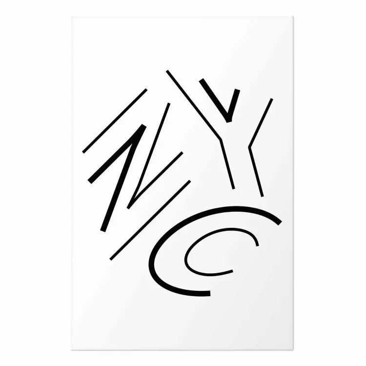 Poster NYC - black and white minimalist composition with the acronym of a US city