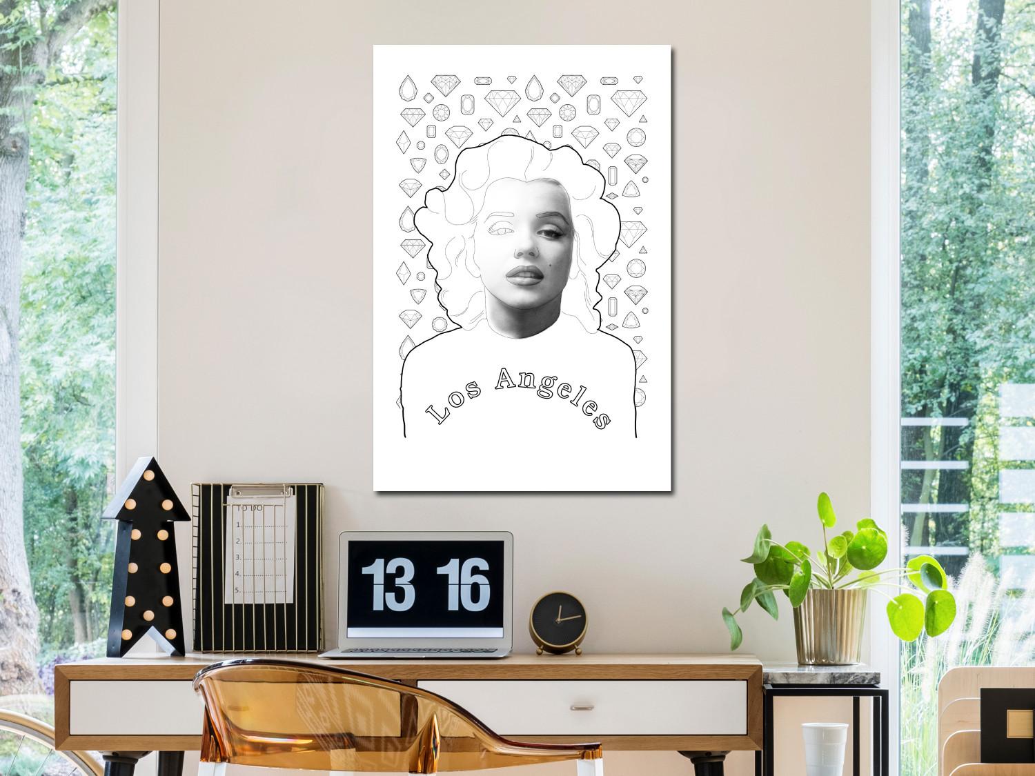 Canvas Marylin Monroe - LA pop art star on a diamond background