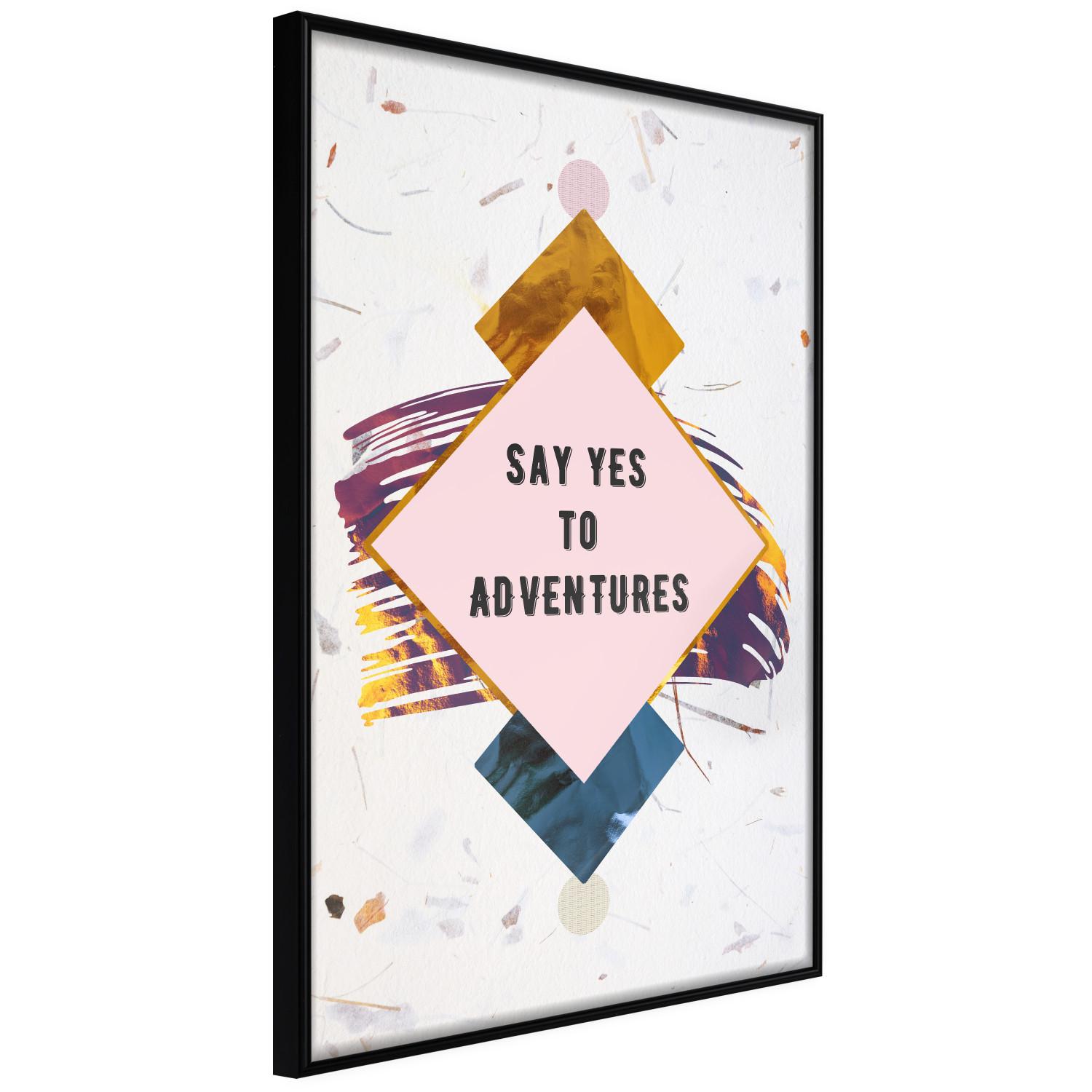 Gallery wall Say yes to adventures - colorful composition with texts and figures