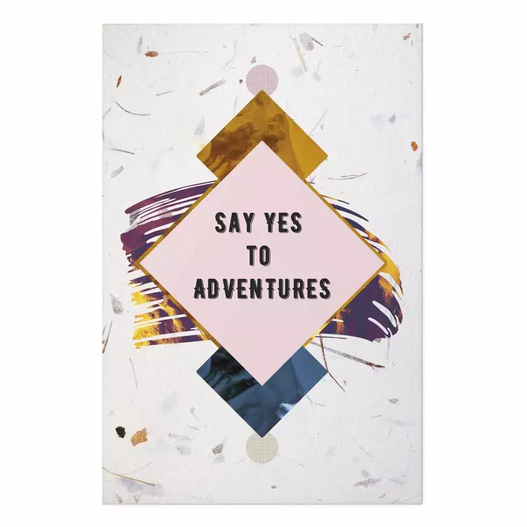 Gallery wall Say yes to adventures - colorful composition with texts and figures