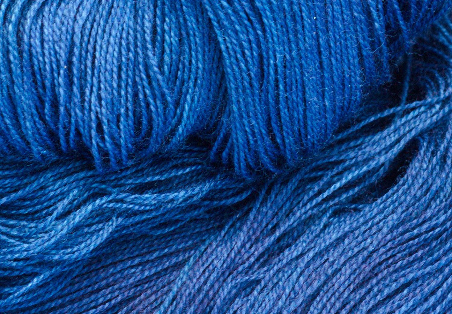 Poster Blue Yarn - winter composition with a ball of navy wool