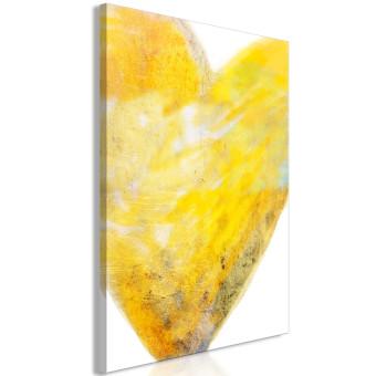 Canvas Painted with Heart (1-part) - Art of Love in Yellow Hue