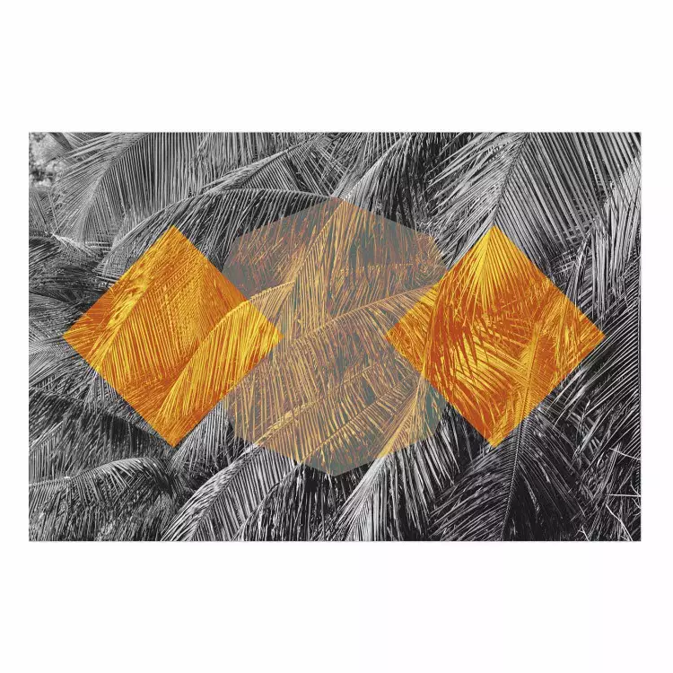 Gallery wall Exotic Form - composition with geometric shapes on a background of palms