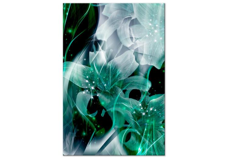 Green World of Lilies (1-part) - Floral Motif in Abstraction