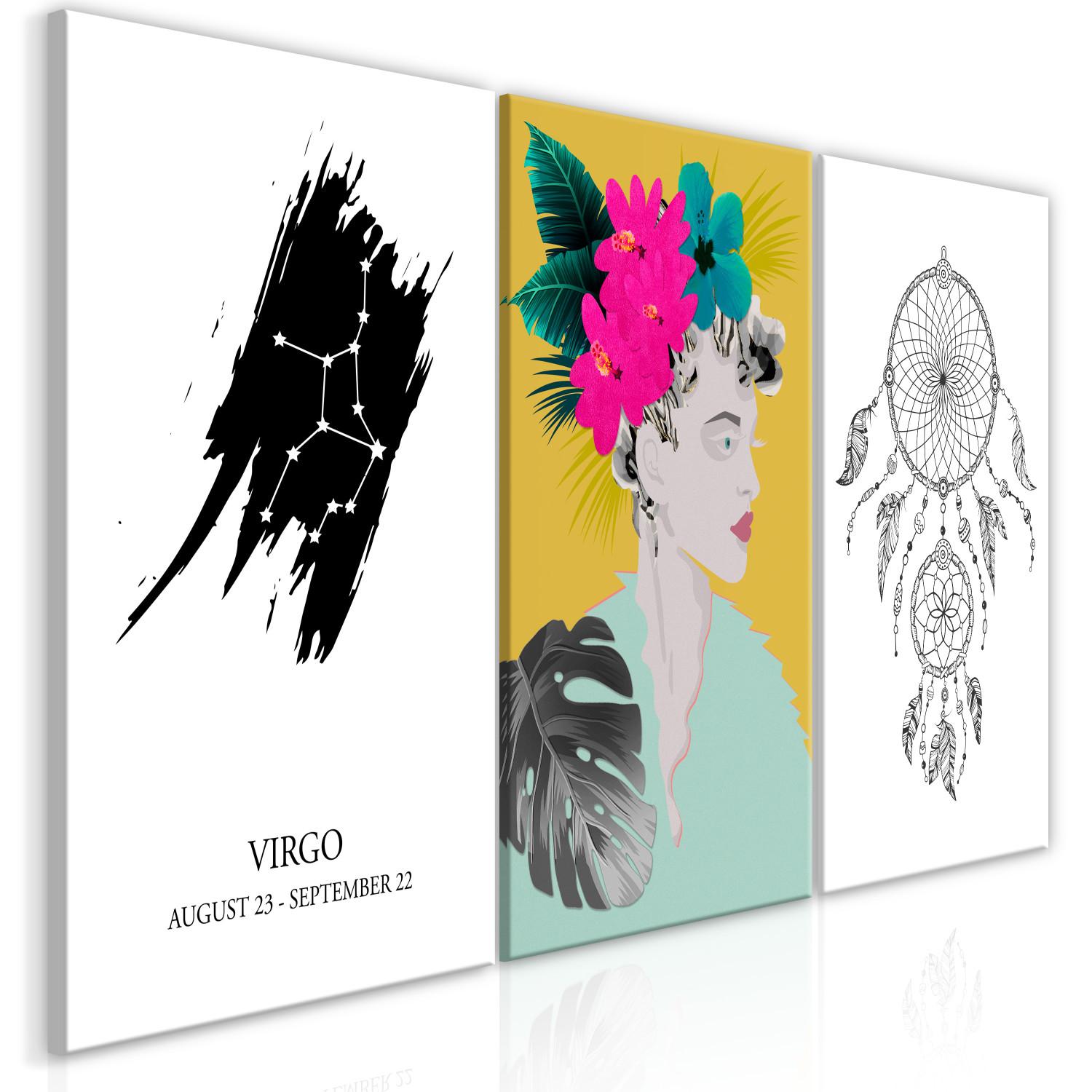 Canvas Different Beliefs - Astrological Virgo, Woman and Dreamcatcher