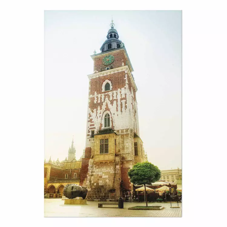 Poster Krakow: Town Hall - architecture of the Krakow city in vibrant colors