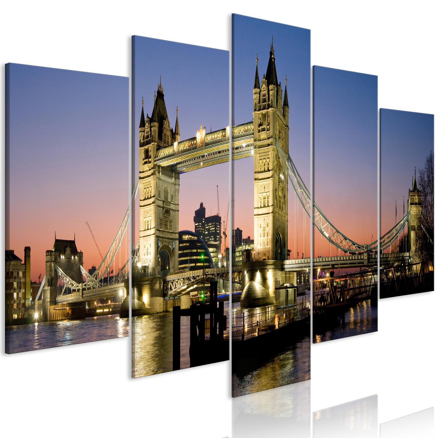 Canvas London: Tower Bridge (5 Parts) Wide
