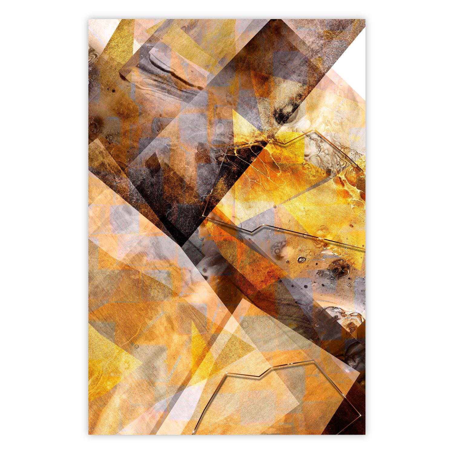 Poster Intensity - industrial geometric abstraction in yellow tones