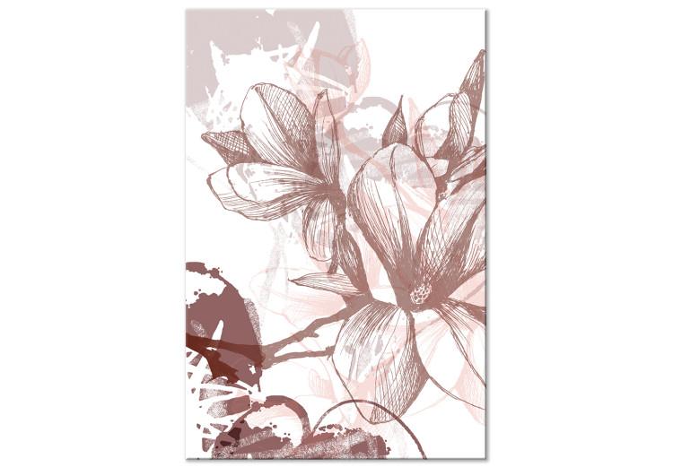 Canvas Print Magnolia engraving - a vintage illustration of a floral pattern
