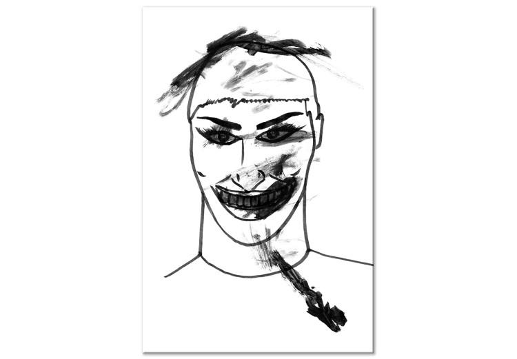 Canvas Print Is this a Joke (r)? - a grotesque black and white linear portrait