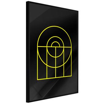 Black Geometry - unique geometric abstraction with neon yellow