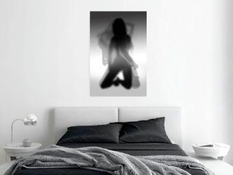Poster Tempting Dance - black and white sensual composition with a woman's silhouette