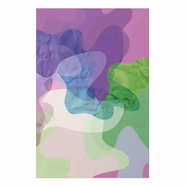 Poster Pastel Butterflies - colorful abstract spots on crumpled paper
