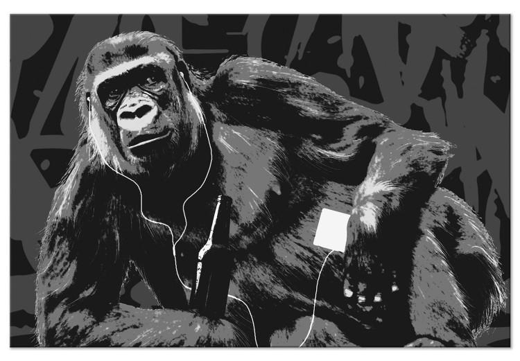 Canvas Print Favorite Podcast - Monkey illustration in pop art and graffiti style