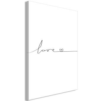 Canvas Love from the Line (1-part) - Black and White English Text with Heart
