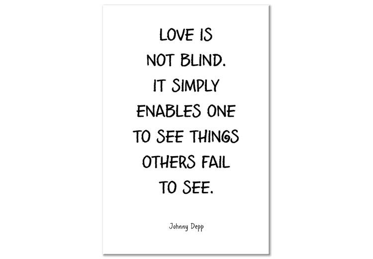 Canvas Print Deeper Look - A quote about love in English on a white background
