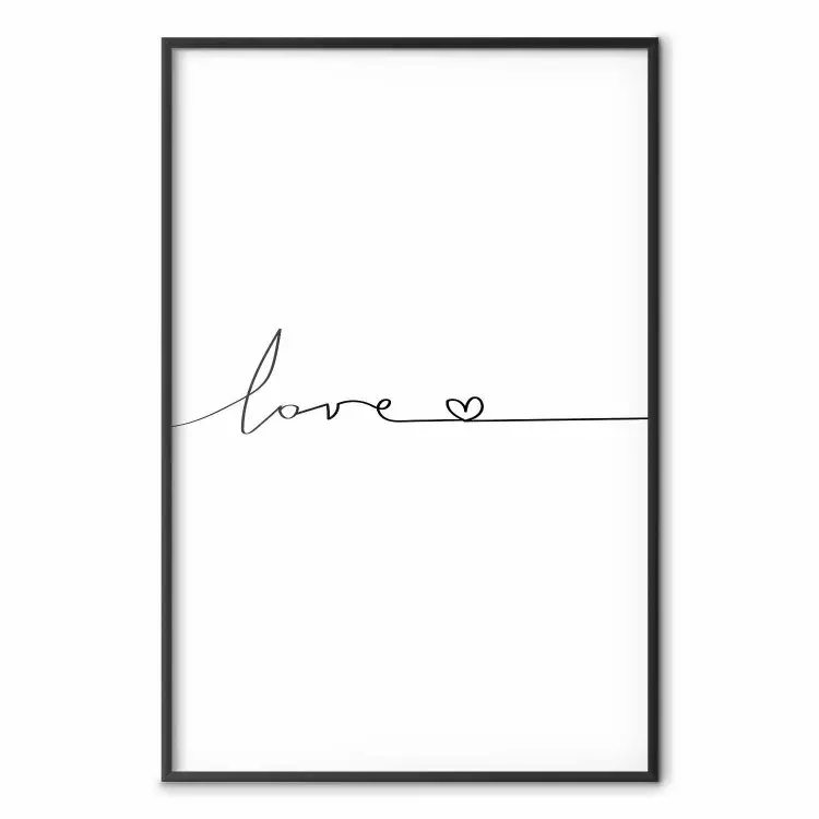 Love Everywhere - black and white English text about love