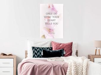 Poster Do What Your Heart Tells - English quote on a background of pink flowers