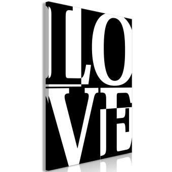 Canvas Monochrome love - minimalist four part inscription in English