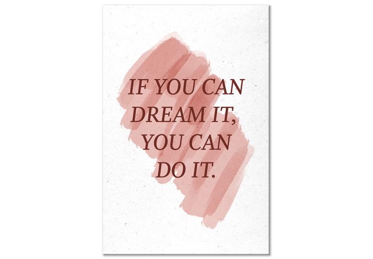 Canvas Print Make your dreams come true - pastel inscription in English