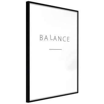 Balance - black English text with printed letters on a white background