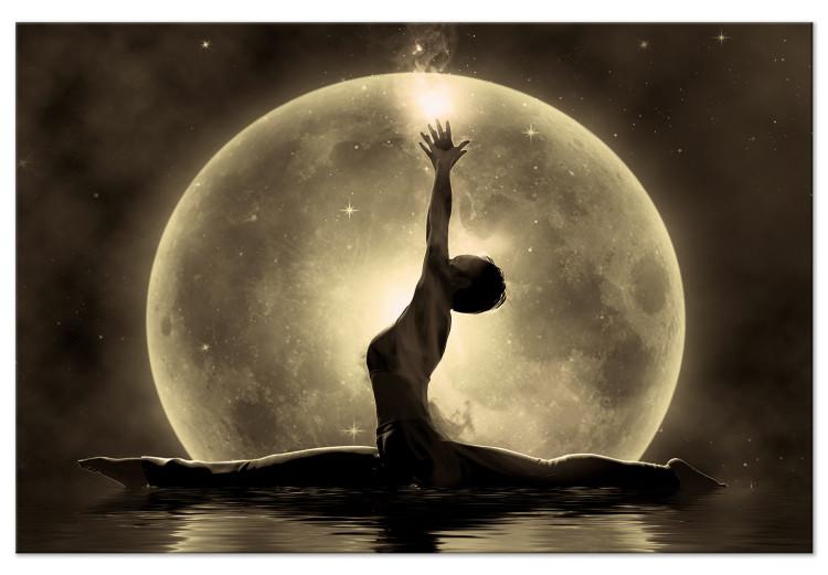 Canvas Print Reaching for the stars - a ballerina theme against the moon