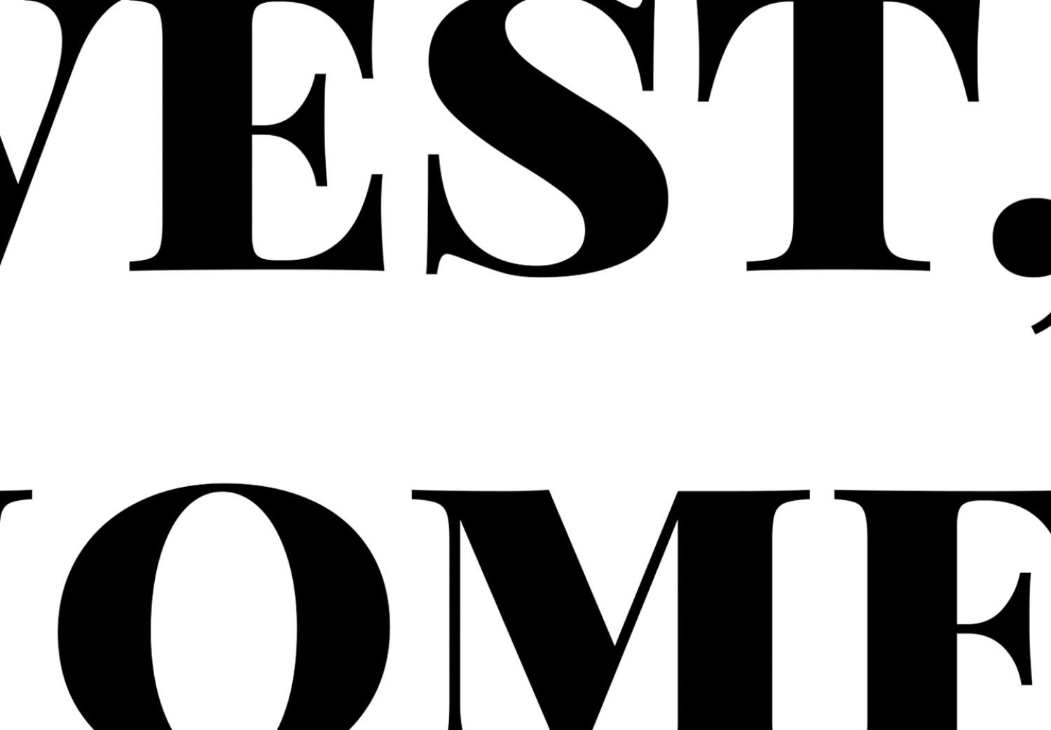 Canvas East or west, home is best English quote - black and white lettering