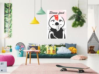 Poster Sloth Trendsetter - English texts and leaf-eating animal