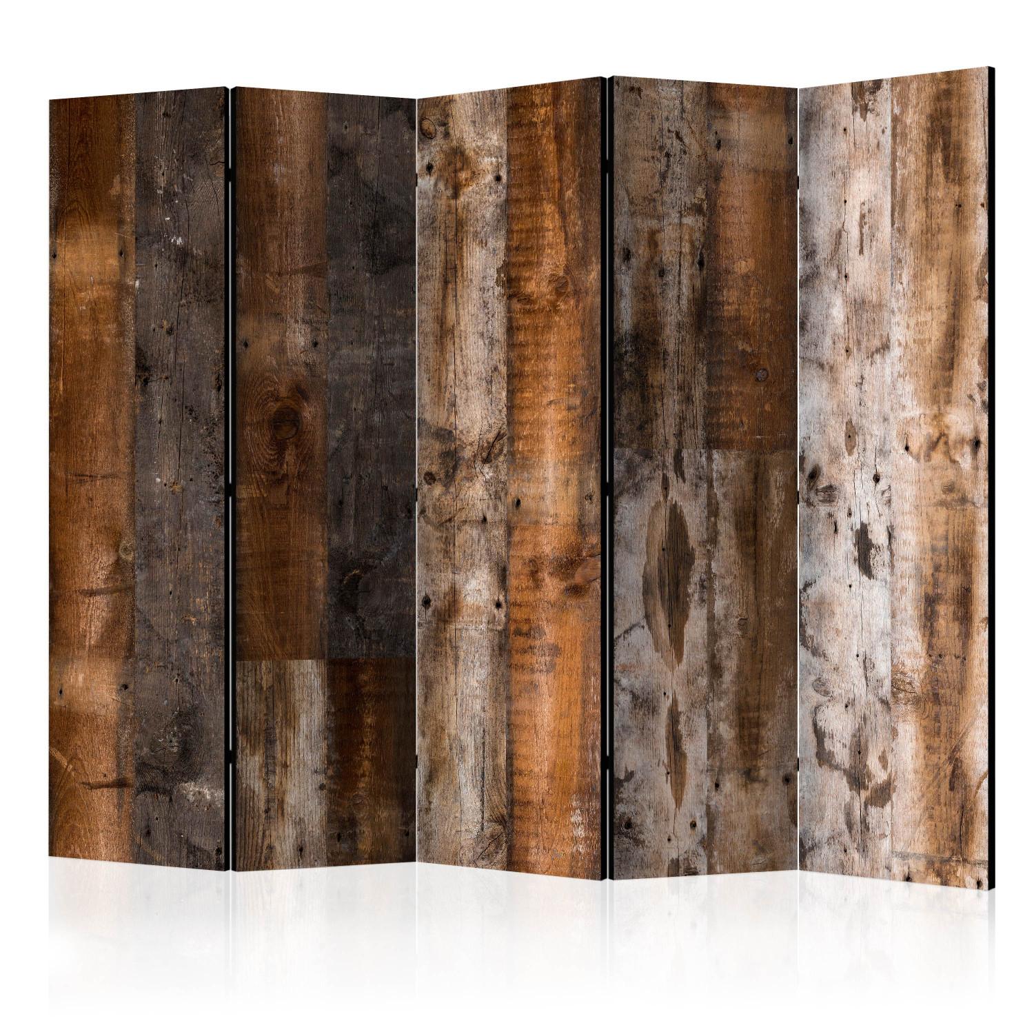 Room Divider Antique Wood II - texture of wooden planks with subtle knots