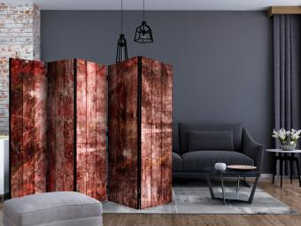 Room Divider Purple Wood II - texture of wooden planks in a reddish shade