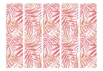 Room Divider Palm Red II - texture of red palm leaves on a white background