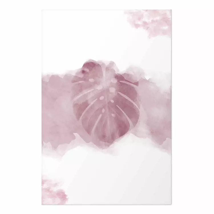 Poster Tropical Mist - tropical leaf in a smoky red pattern