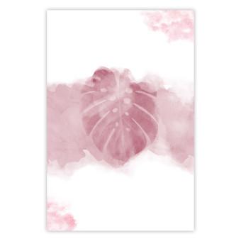 Poster Tropical Mist - tropical leaf in a smoky red pattern