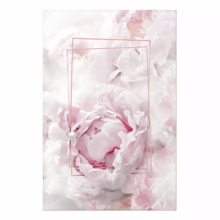 Fleeting Beauty - rectangular figures and pink flowers in the light