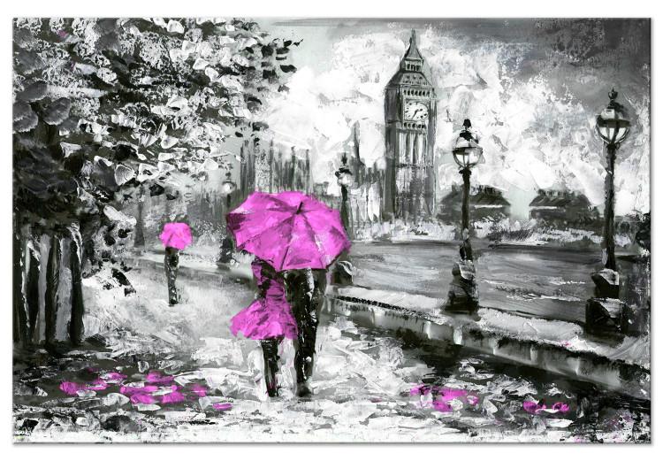 Canvas Print Walk in London (1 Part) Wide Pink
