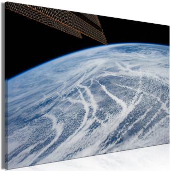 Canvas Space flight - a satellite photo of the Earth and the cloud band