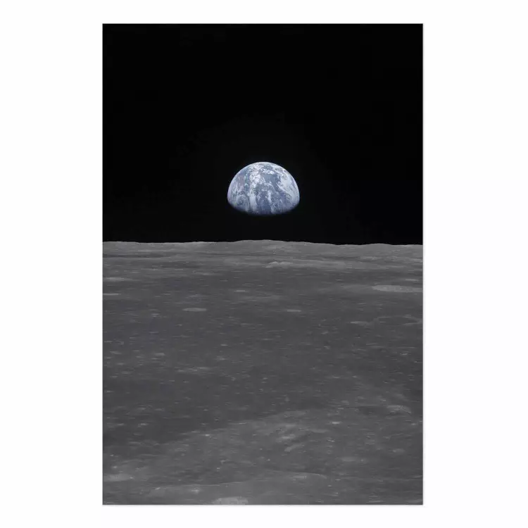 Poster Far from Home - view from the moon to planet Earth in deep space