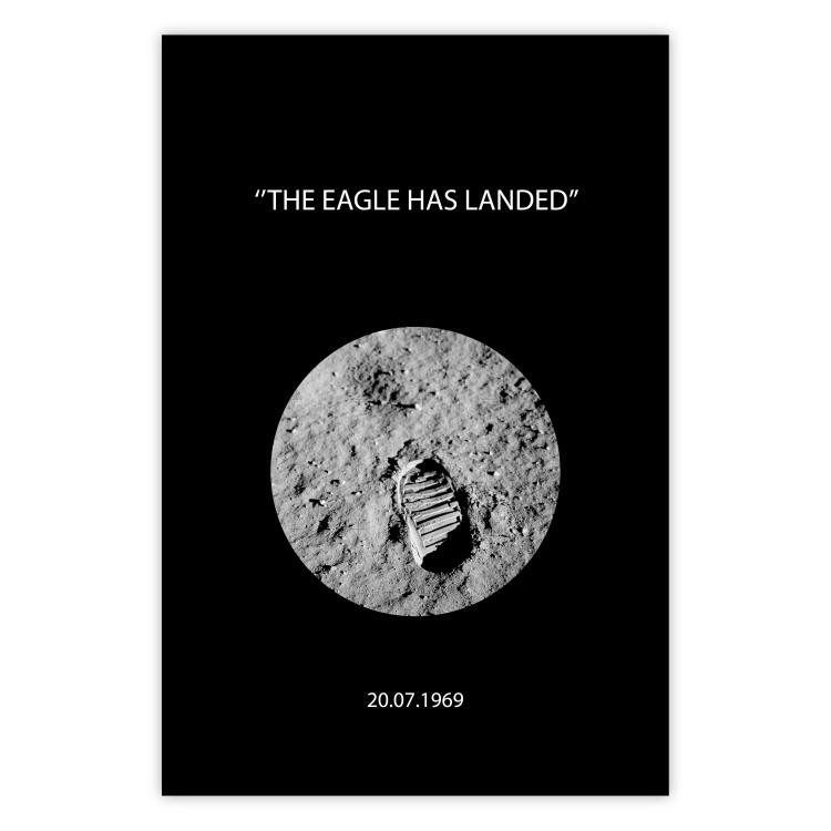 The Eagle Has Landed - black and white English quote about space
