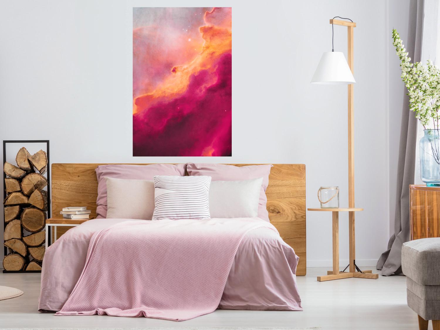Poster Pink Nebula - abstract sky landscape with colorful cloud background
