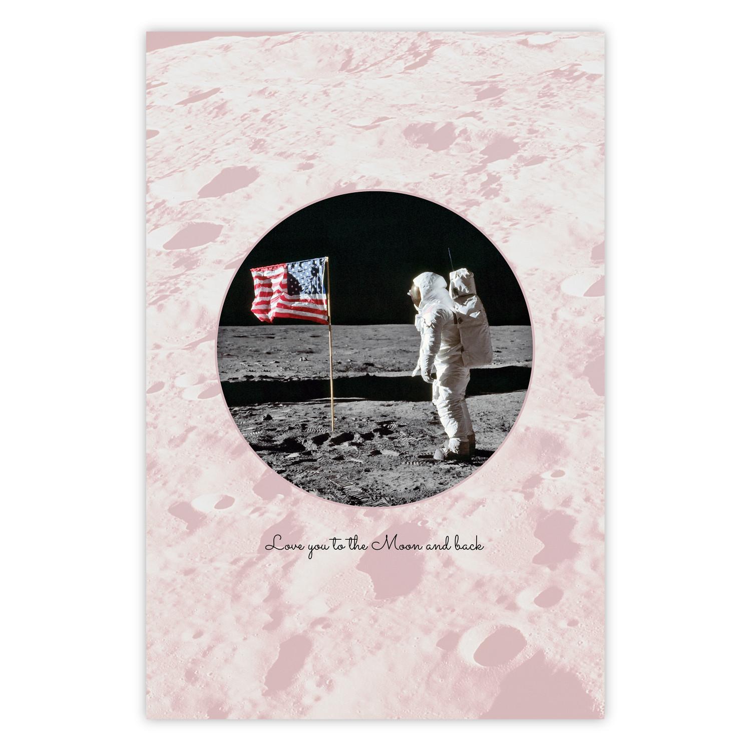 Poster Love You to the Moon and Back - English text on a moon background